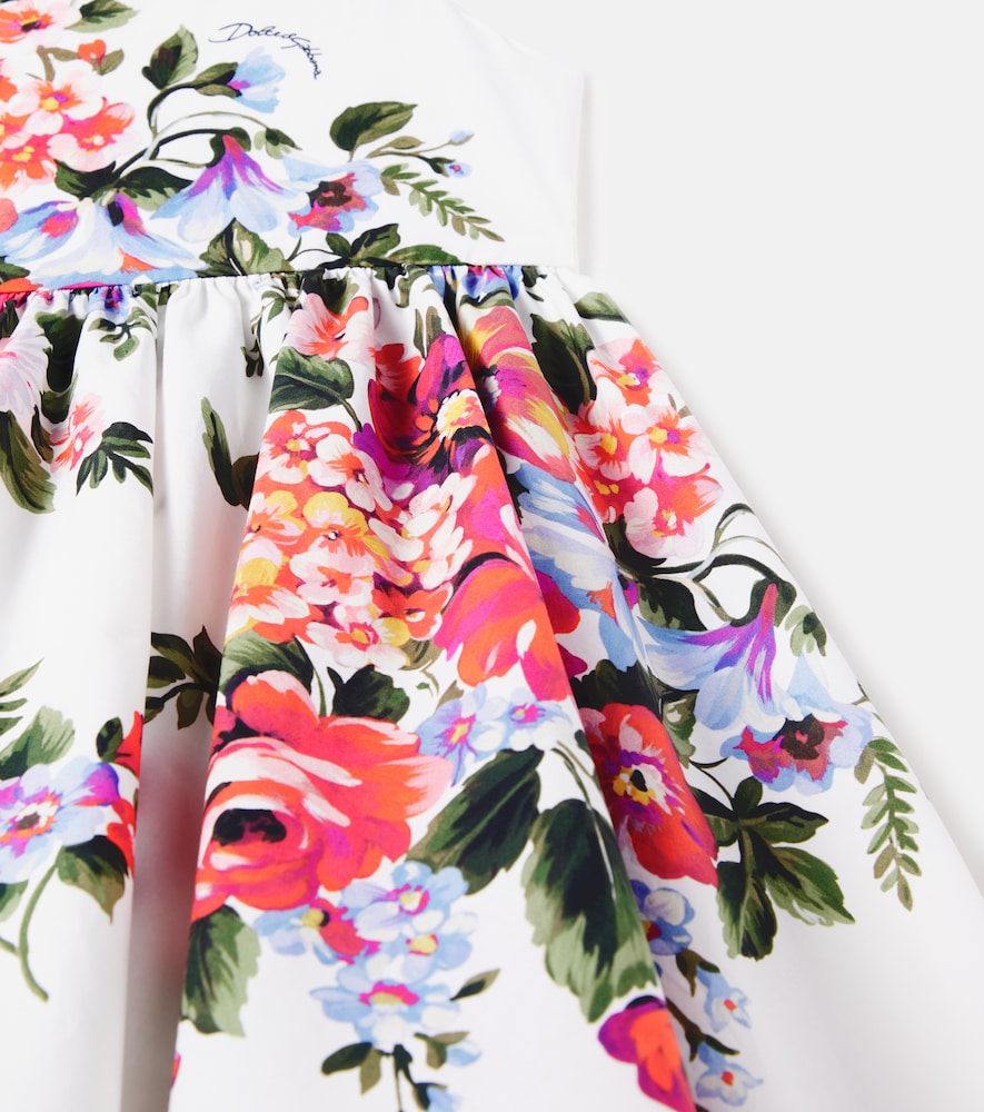 Floral cotton poplin dress