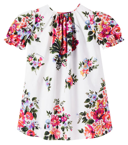 Floral cotton poplin dress
