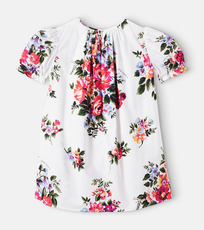 Floral cotton poplin dress