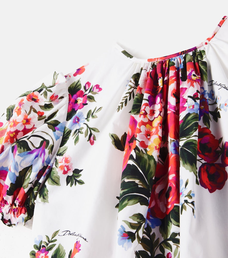 Floral cotton poplin dress