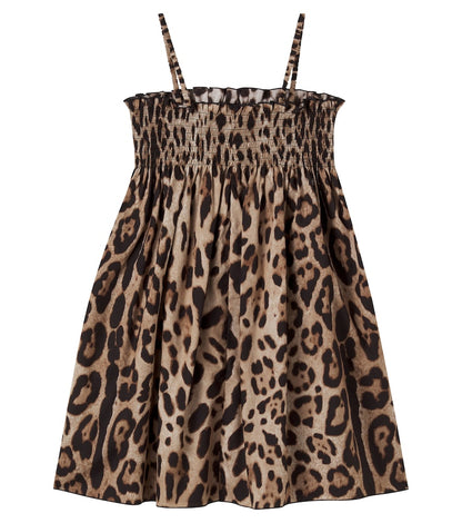 Leopard-print cotton dress