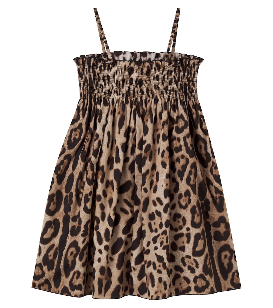 Leopard-print cotton dress