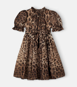 Leopard-print silk chiffon dress