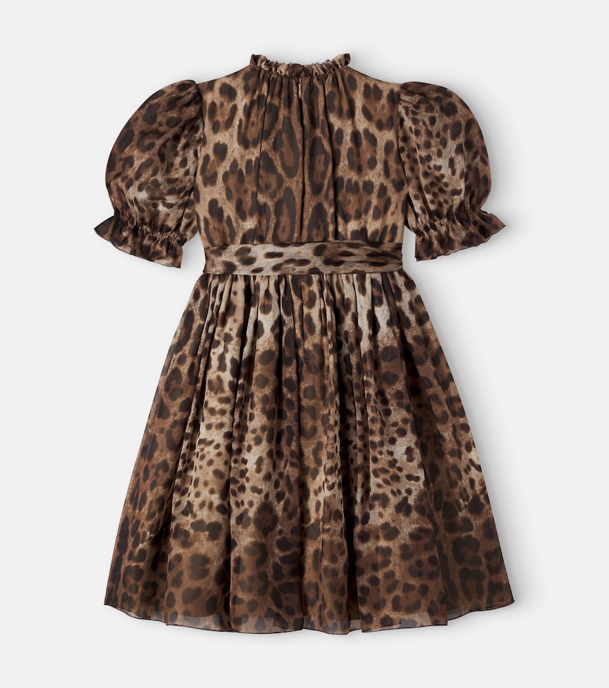 Leopard-print silk chiffon dress