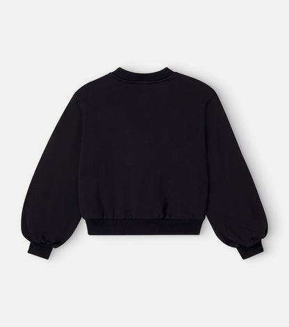 DG puff-sleeve cotton jersey sweatshirt