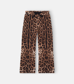 Leopard-print cotton jersey sweatpants