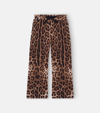 Leopard-print cotton jersey sweatpants