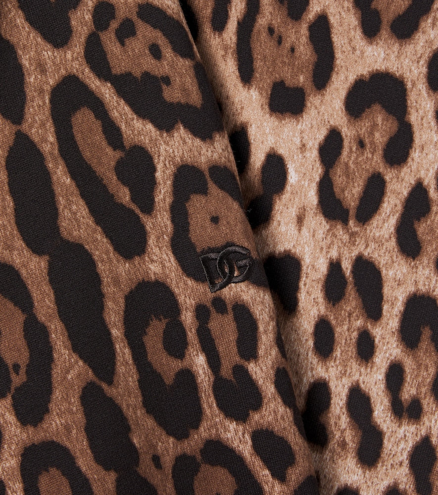 Leopard-print cotton jersey sweatpants