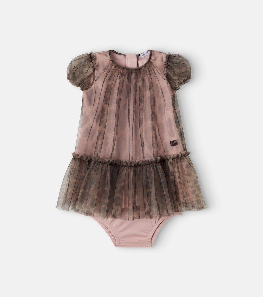 Baby leopard-print tulle dress