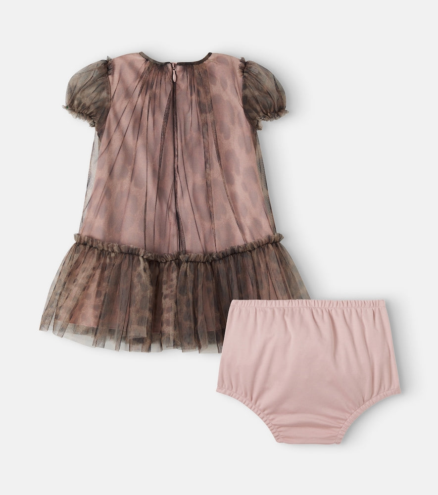 Baby leopard-print tulle dress
