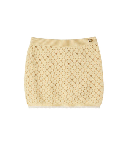 Open-knit cotton skirt