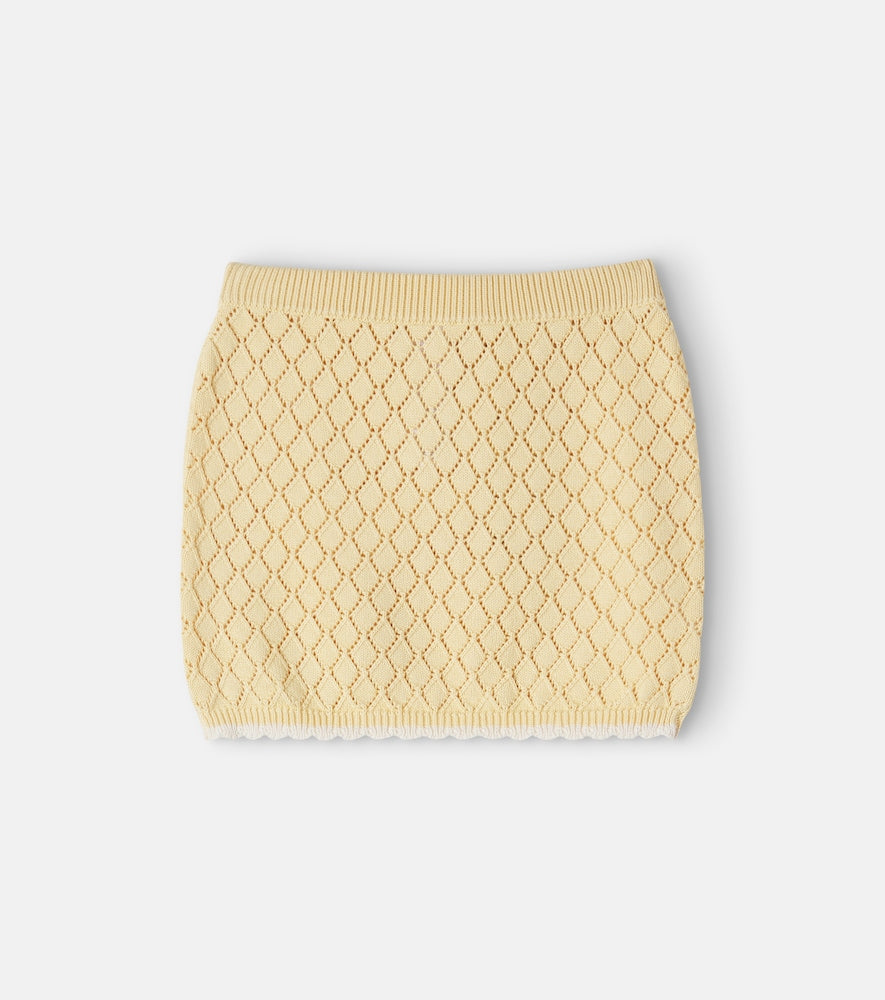 Open-knit cotton skirt
