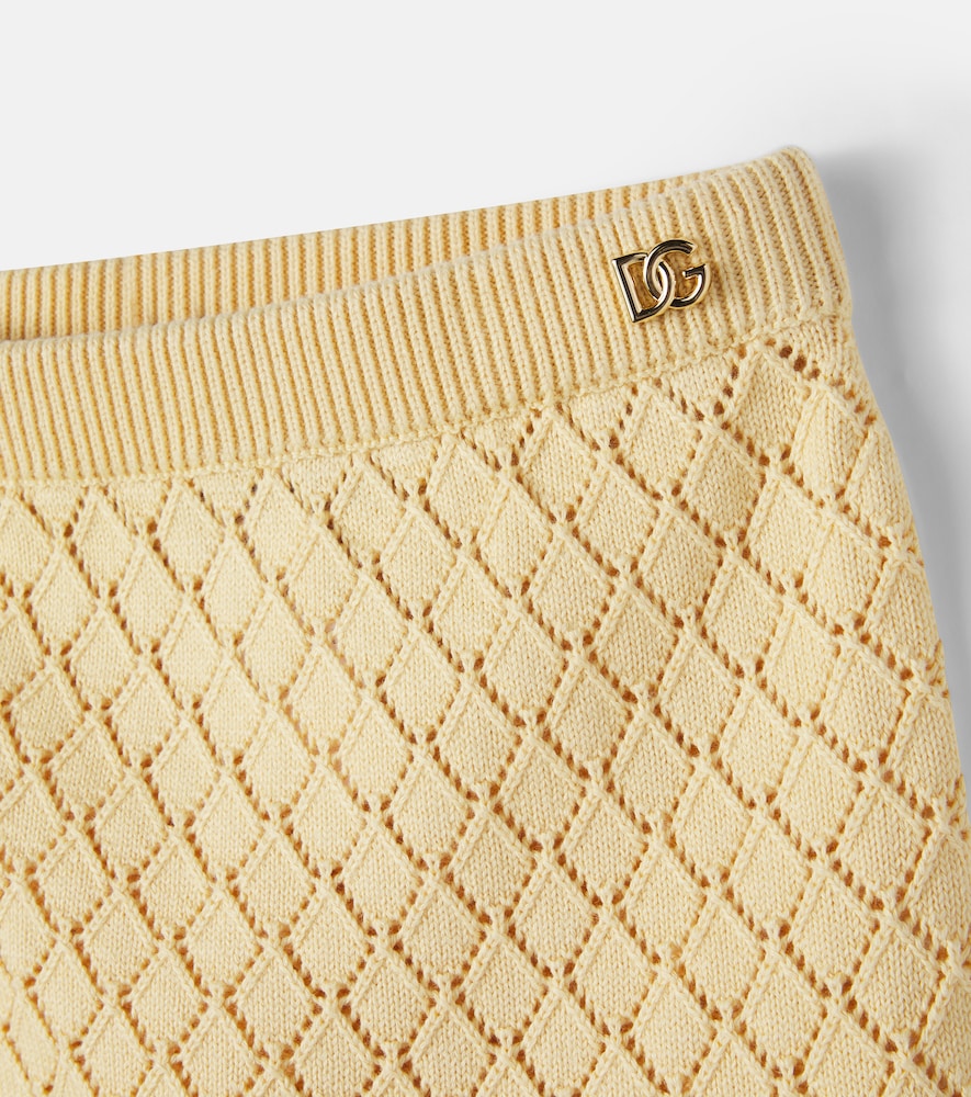 Open-knit cotton skirt