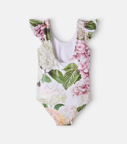 Floral ruffled swimsuit