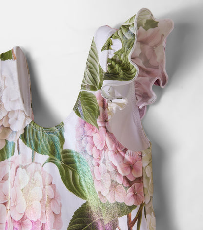 Floral ruffled swimsuit