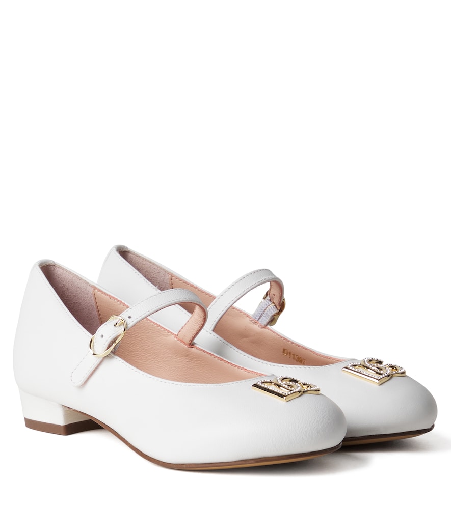 DG embellished leather ballet flats