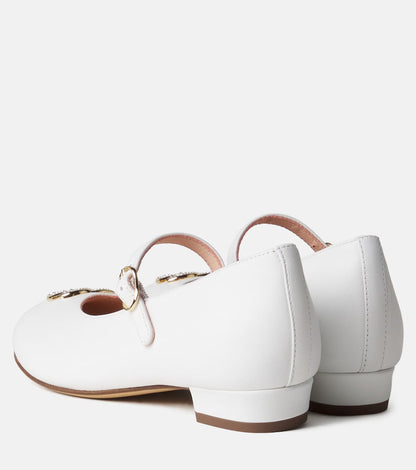 DG embellished leather ballet flats