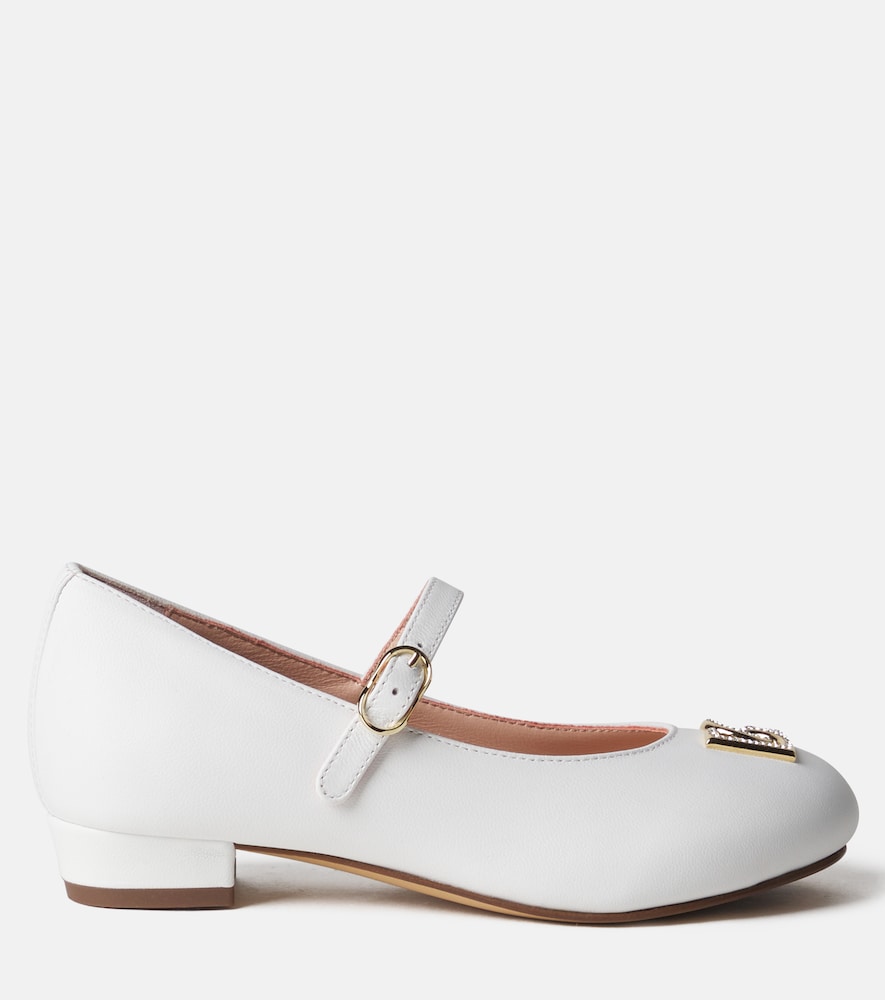 DG embellished leather ballet flats