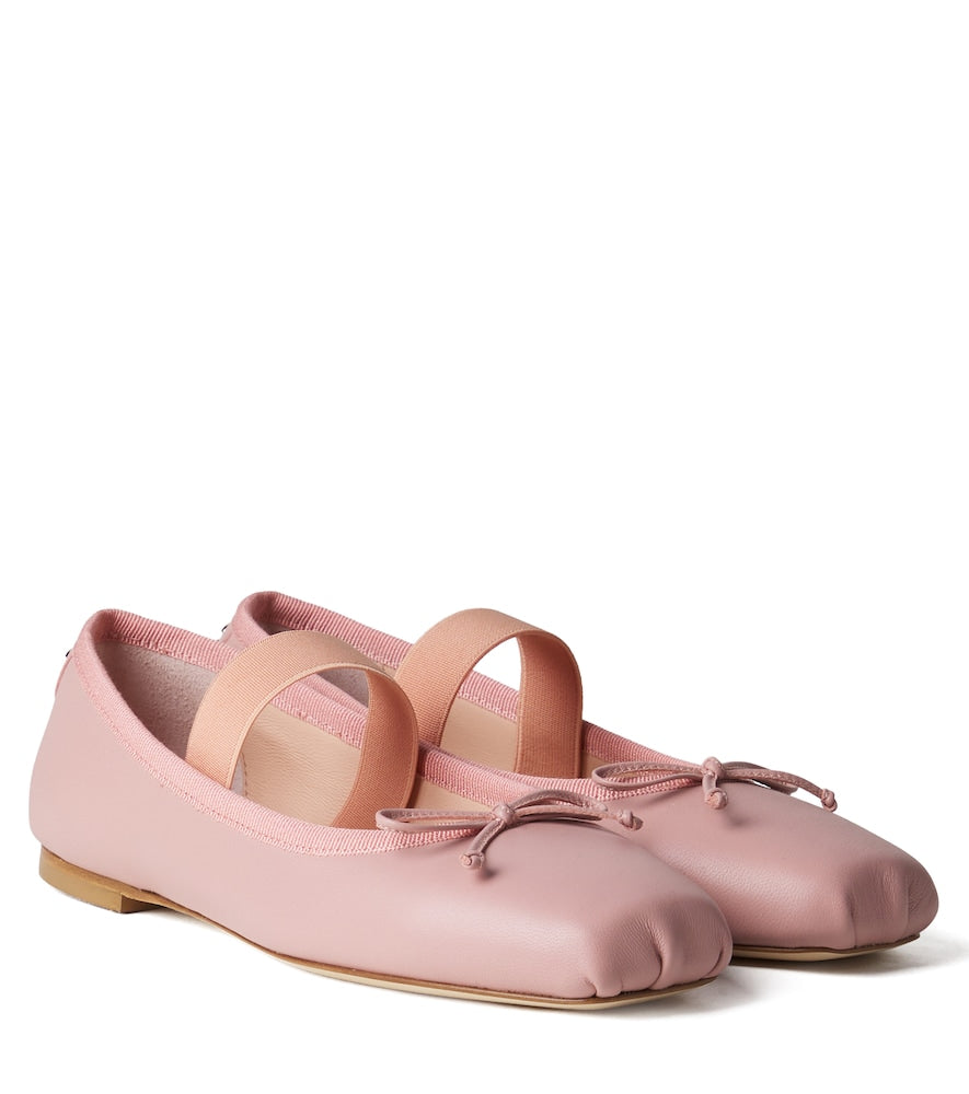 Leather ballet flats