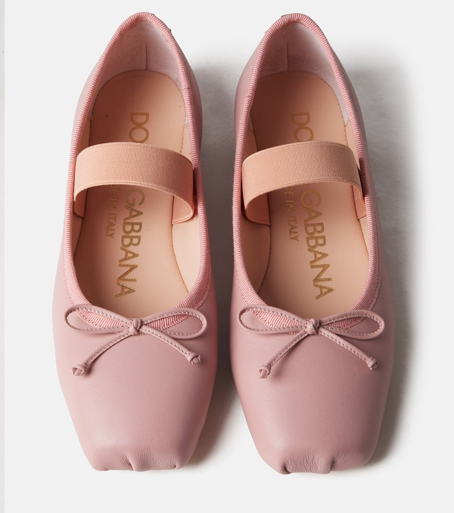 Leather ballet flats