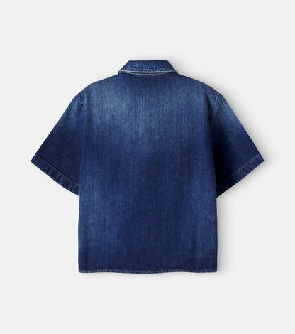 Logo appliqué denim shirt