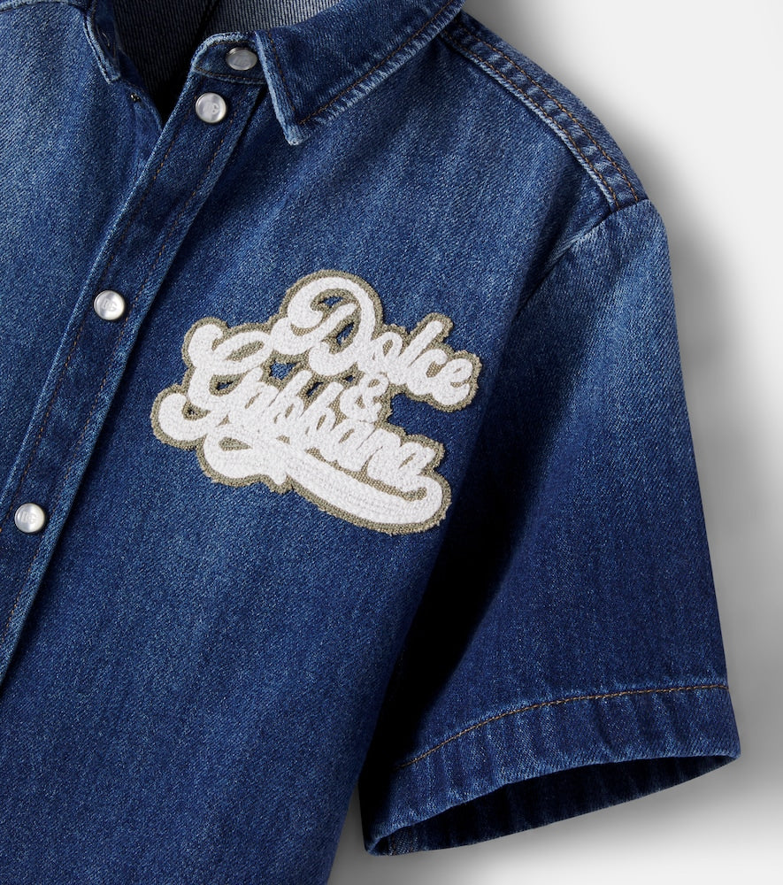 Logo appliqué denim shirt