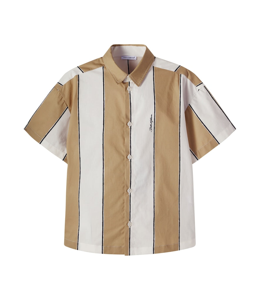 Striped cotton bowling shirt