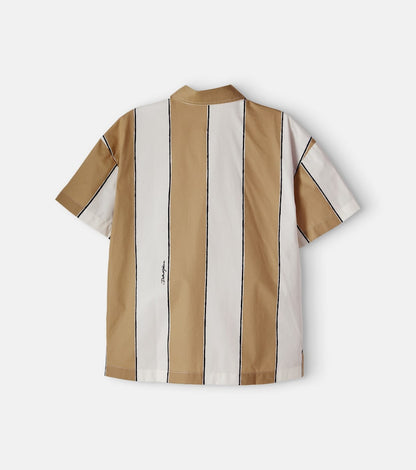 Striped cotton bowling shirt