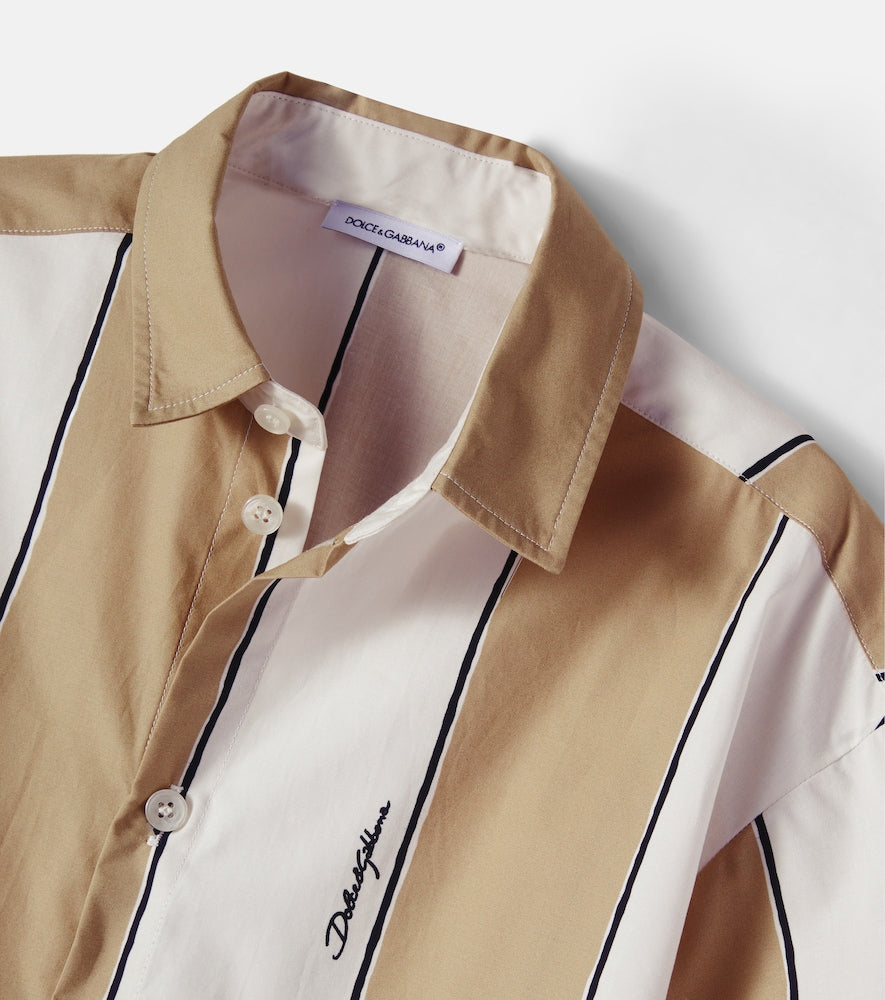Striped cotton bowling shirt