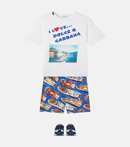 Printed cotton jersey T-shirt