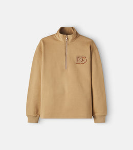 DG cotton jersey half-zip sweatshirt