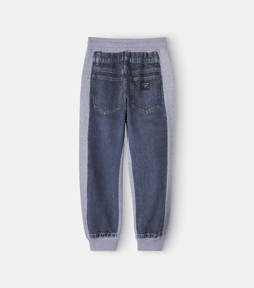 Printed cotton fleece sweatpants