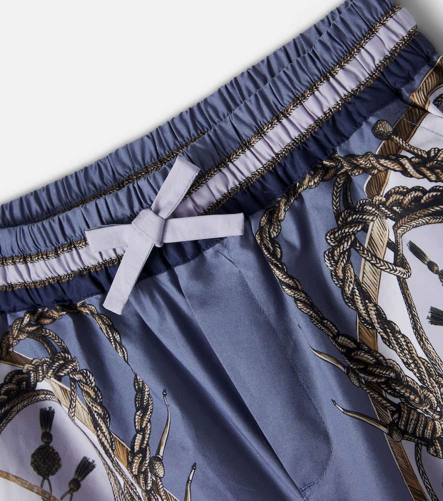 Printed cotton poplin Bermuda shorts