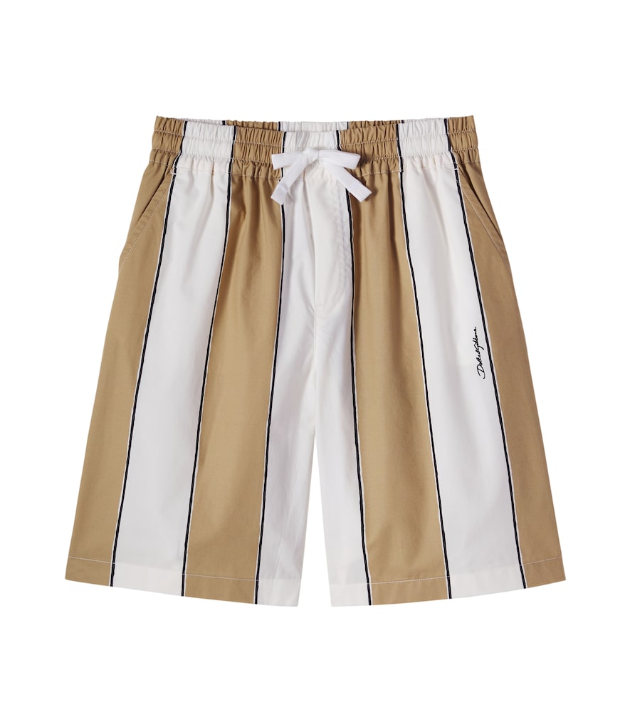 Striped cotton shorts