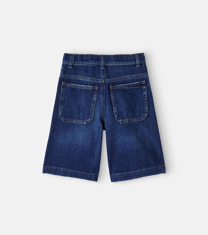 Logo appliqué denim shorts