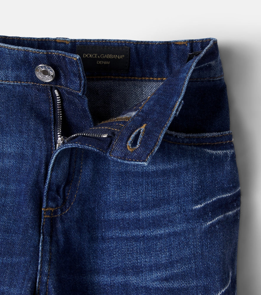 Logo appliqué denim shorts