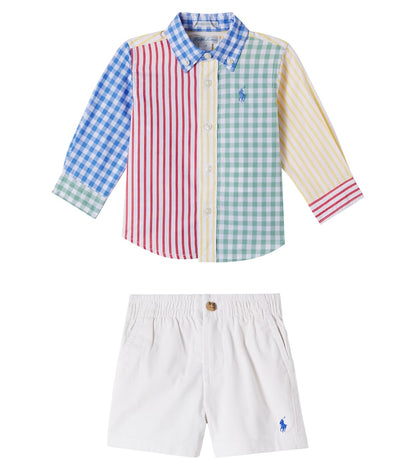 Baby cotton shirt and shorts set