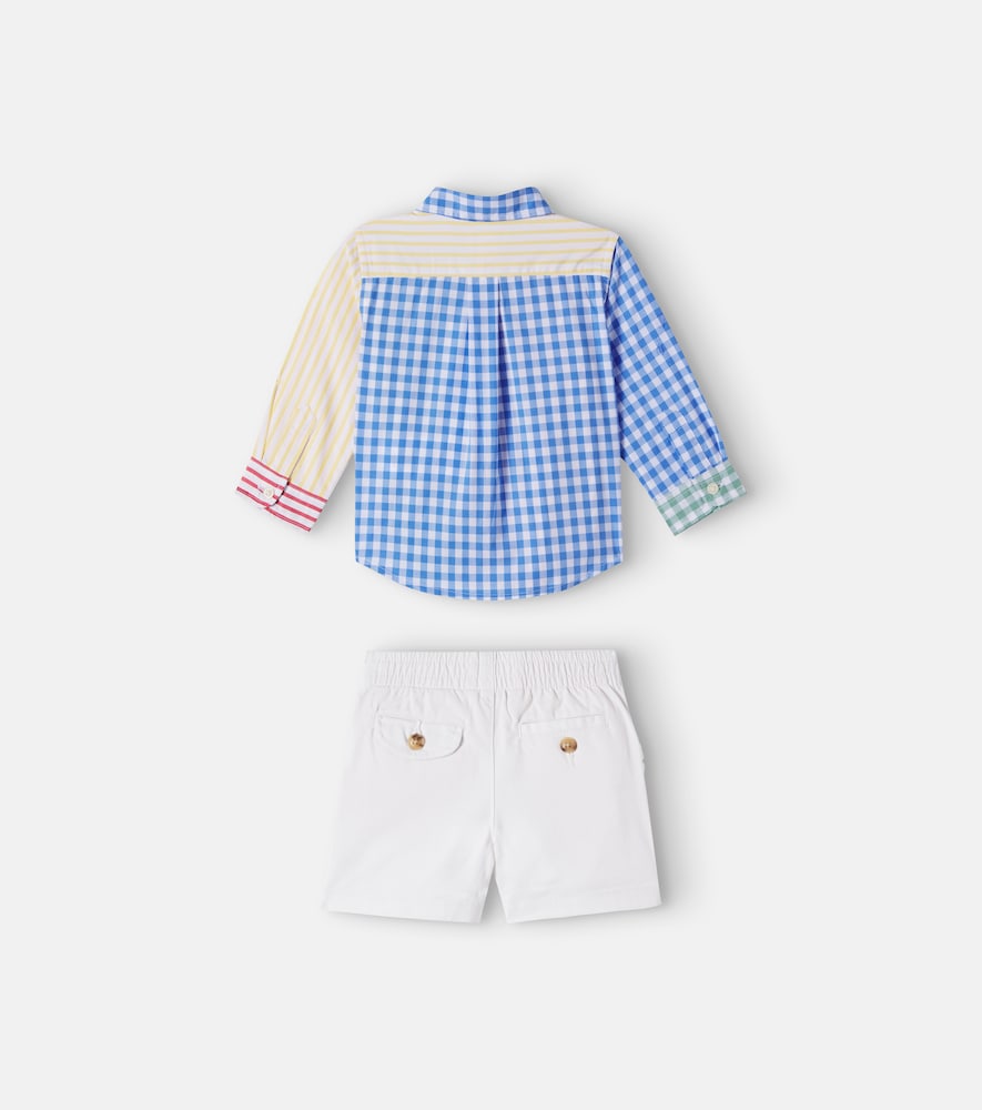 Baby cotton shirt and shorts set