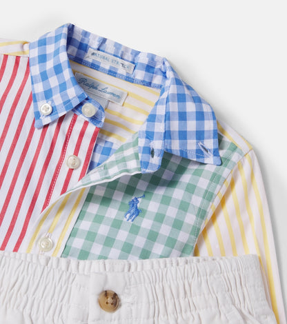 Baby cotton shirt and shorts set