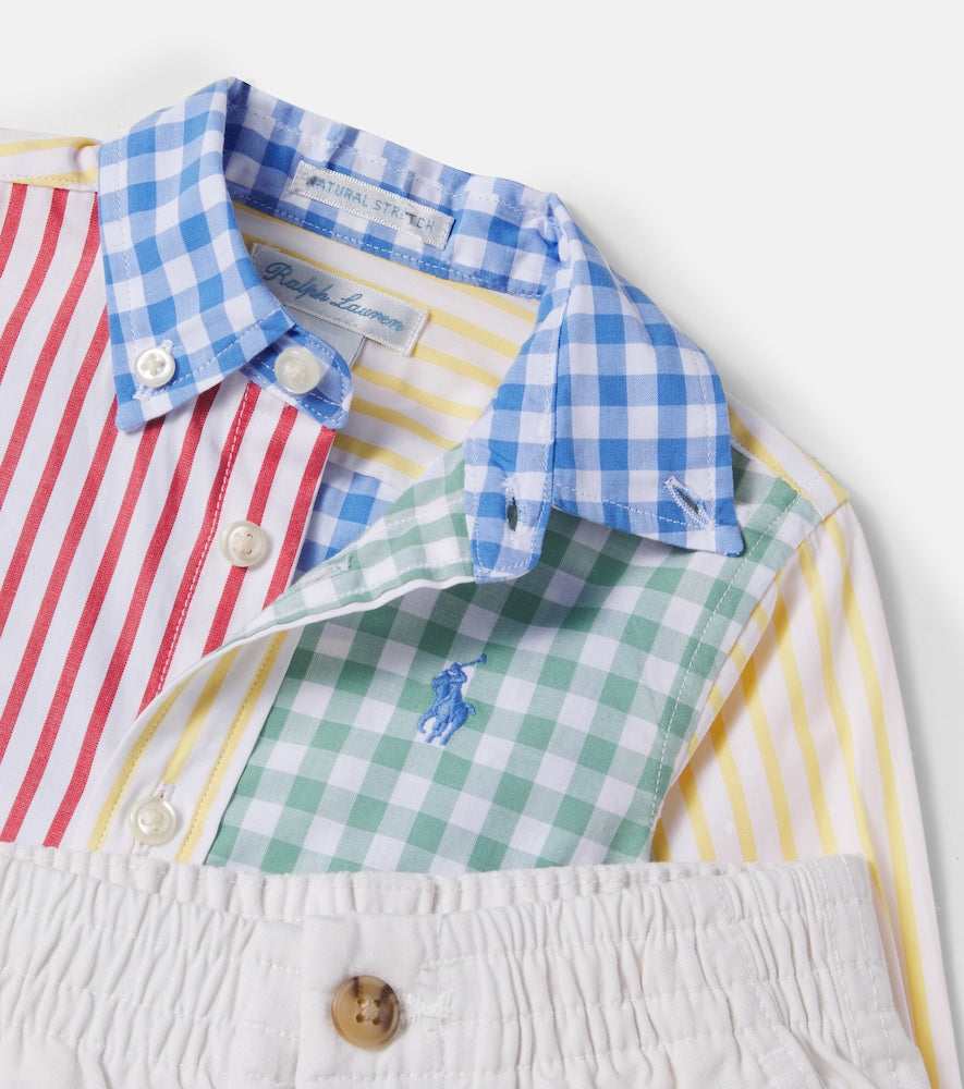 Baby cotton shirt and shorts set