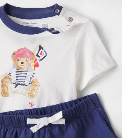 Baby cotton jersey T-shirt and shorts set
