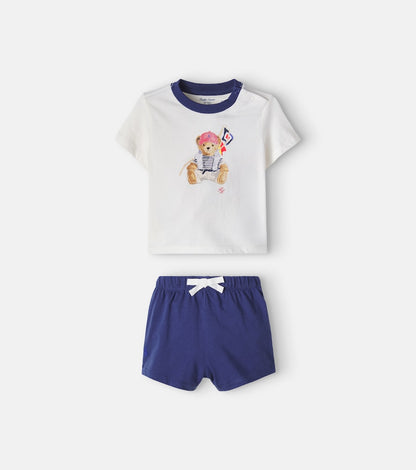 Baby cotton jersey T-shirt and shorts set