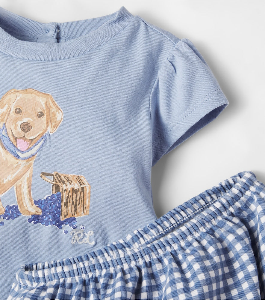 Baby printed T-shirt and bloomers set