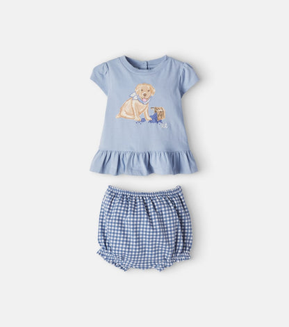 Baby printed T-shirt and bloomers set