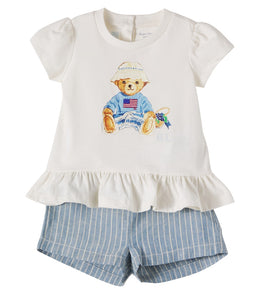 Baby cotton top and shorts set