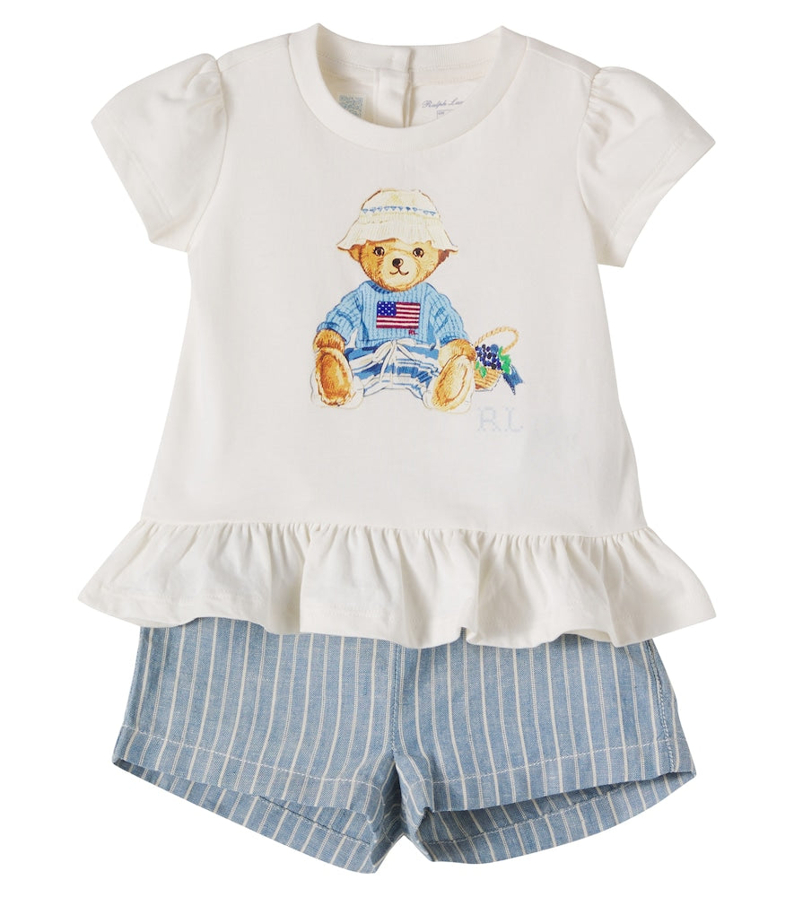 Baby cotton top and shorts set