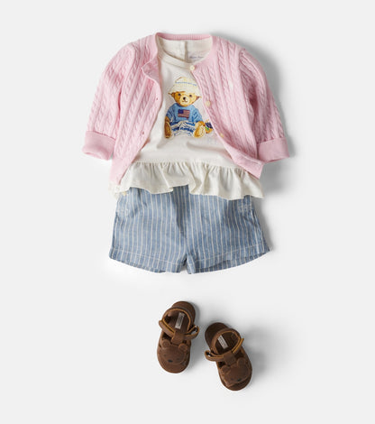 Baby cotton top and shorts set