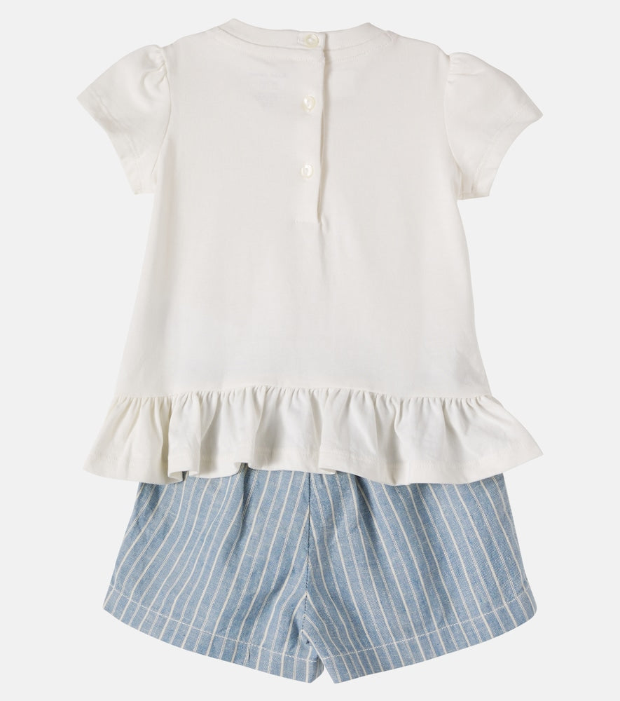 Baby cotton top and shorts set