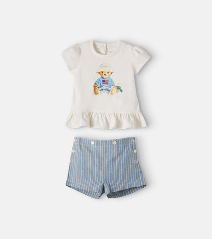 Baby cotton top and shorts set