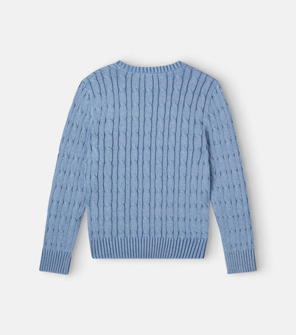 Cable-knit cotton sweater